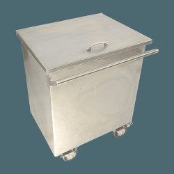 Mobilny pojemnik na mąkę 1000 kg 1025x700mm stal BLASZKA