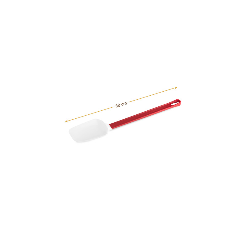 Wymiary produktu — Łopatka łyżka silikonowa rączka czerwona dł. 38,0 cm temp.+260oC, SKU TH8300037137