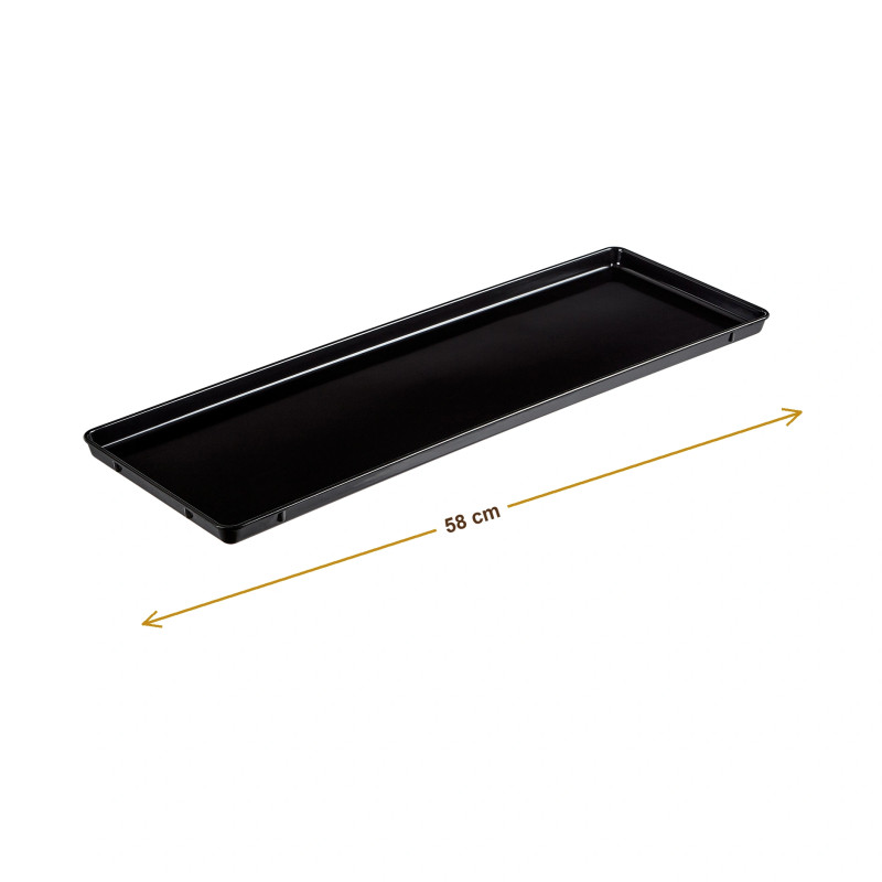 Wymiary produktu — Taca czarna 58.0x19.5x1,7 cm z melaminy, SKU TH3000243885