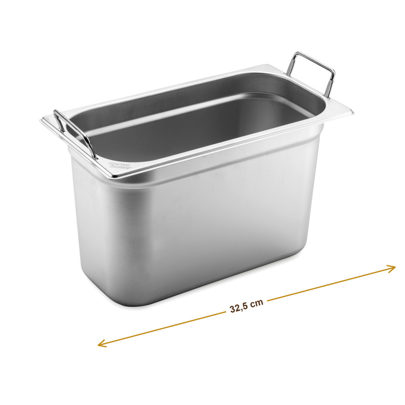 Wymiary produktu — Pojemnik GN 1/3 głębokość 20,0 cm z uchwytami składanymi stal nierdzewna, SKU TH8300010571