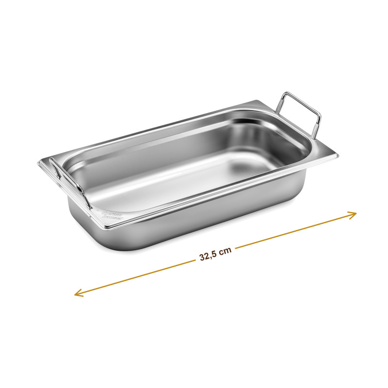 Wymiary produktu — Pojemnik GN 1/3 głębokość 6,5 cm z uchwytami składanymi stal nierdzewna, SKU TH8300010575