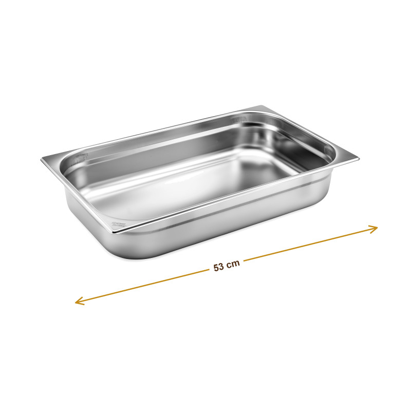 Wymiary produktu — Pojemnik GN 1/1 głębokość 100 mm bez uchwytów, SKU TH8300055296