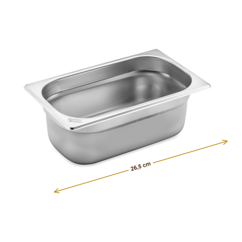 Wymiary produktu — Pojemnik GN 1/4 głębokość 100 mm bez uchwytów, SKU TH8300055308