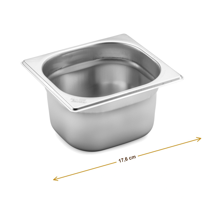 Wymiary produktu — Pojemnik GN 1/6 głębokość 100 mm bez uchwytów, SKU TH8300055310