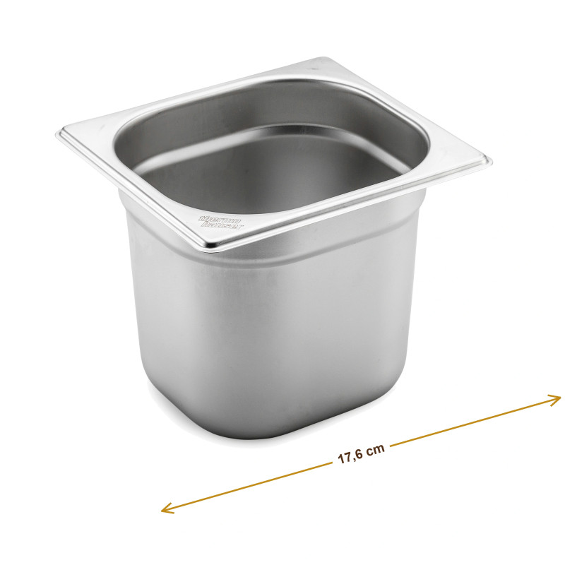 Wymiary produktu — Pojemnik GN 1/6 głębokość 150 mm bez uchwytów, SKU TH8300055311